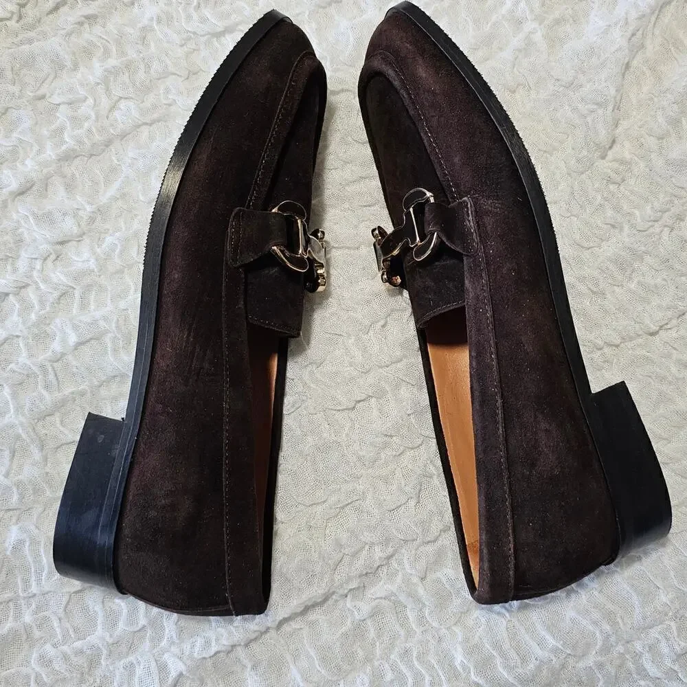 Bruno Magli Natalie Bit Loafer Size 10 Brown Suede